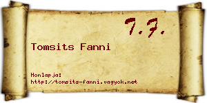 Tomsits Fanni névjegykártya