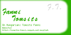 fanni tomsits business card